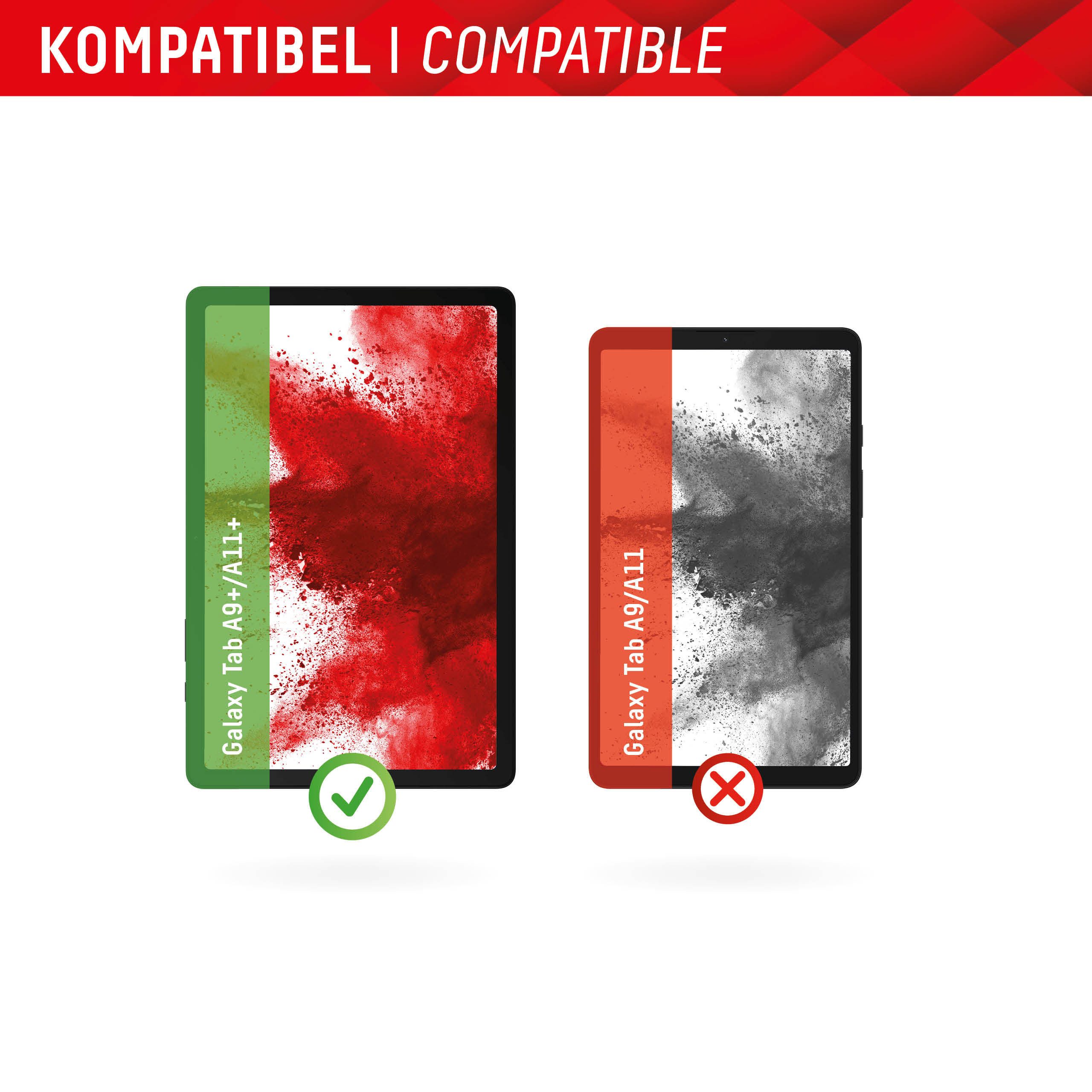 Displex Displayschutzglas Tablet Glass für Samsung Galaxy Tab A11+, Samsung Galaxy Tab A9+, Bildschirmschutz, Schutzglas, Splitterschutz, kratzfest – Bild 4 von 5