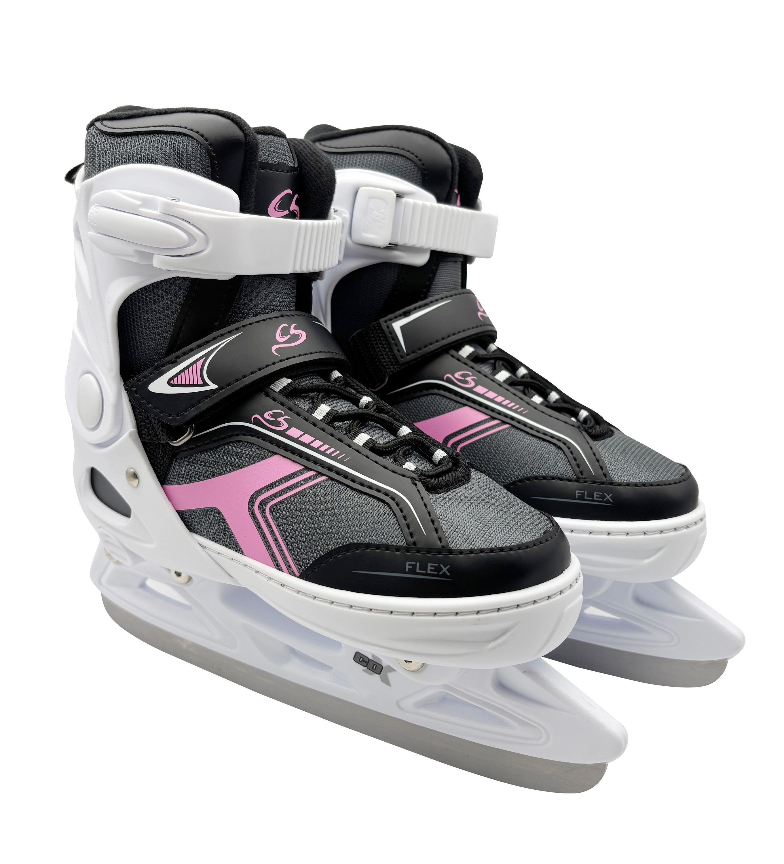 Cox Swain Schlittschuhe POLAR – größenverstellbar, Softboot – Grey/Pink – S (33-36), Verstellbare Schlittschuhe mit Edelstahlkufen – Bild 2 von 5