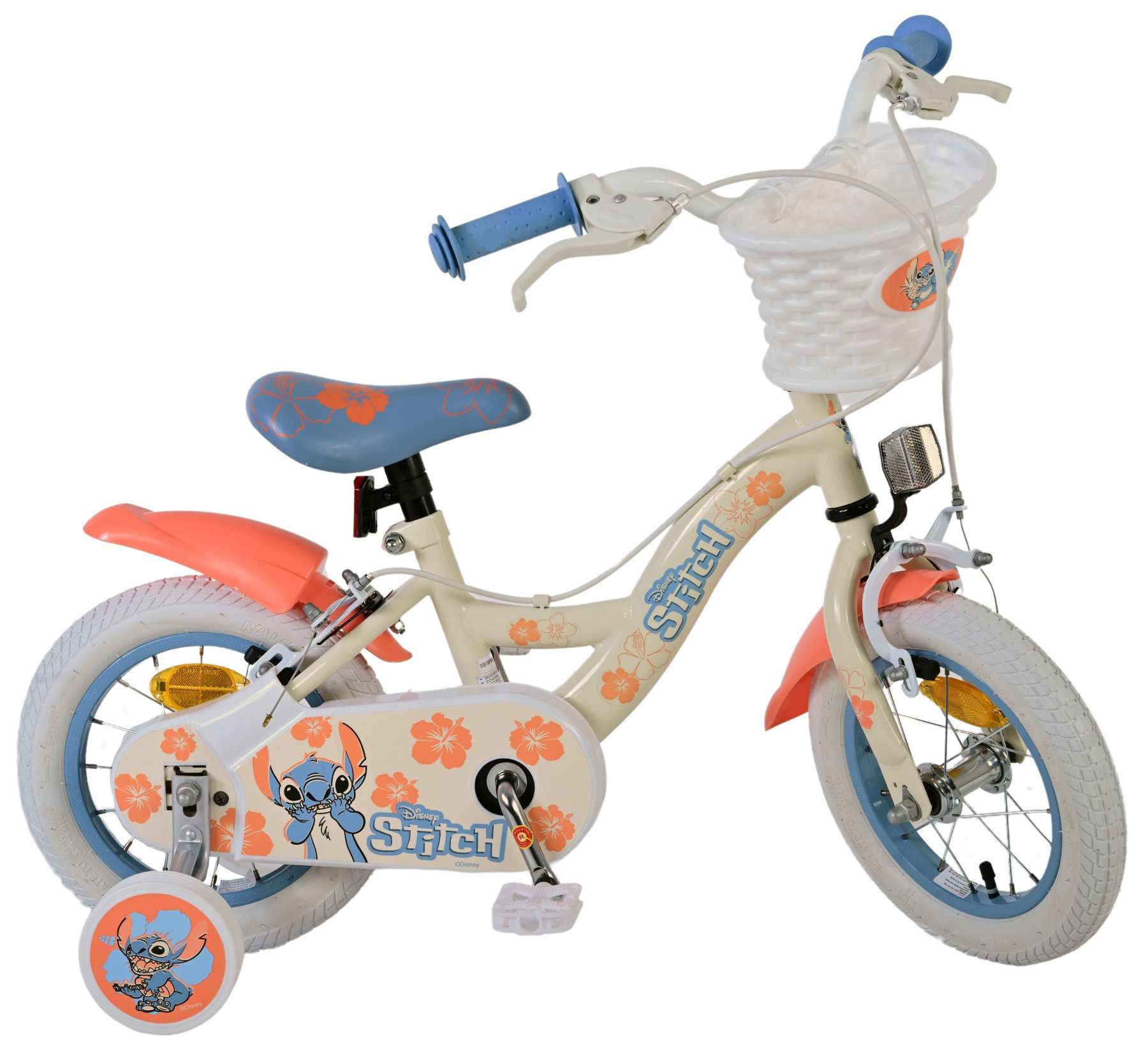 Thumbnail - Volare Kinderfahrrad Kinderfahrrad Disney Stitch Mädchen 12 Zoll Kinderrad in Cremefarbend