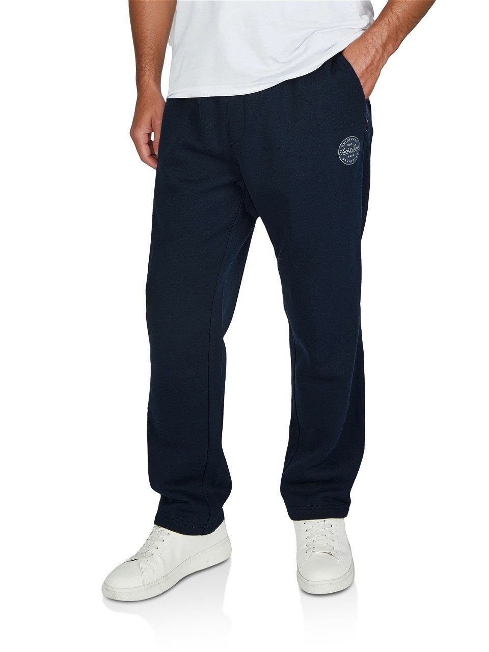 Jack & Jones Sweathose Herren Jogginghose JPSTKANE LANDON UNCUFFED SWT PANTS Relaxed Fit Jogginghose aus pflegeleichter Baumwollmischung