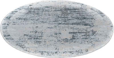 Teppich Hamsa, Leonique, rund, Höhe: 9 mm, dezenter Glanz, Schrumpf-Garn-Effekt, im Vintage-Look, dichte Qualität