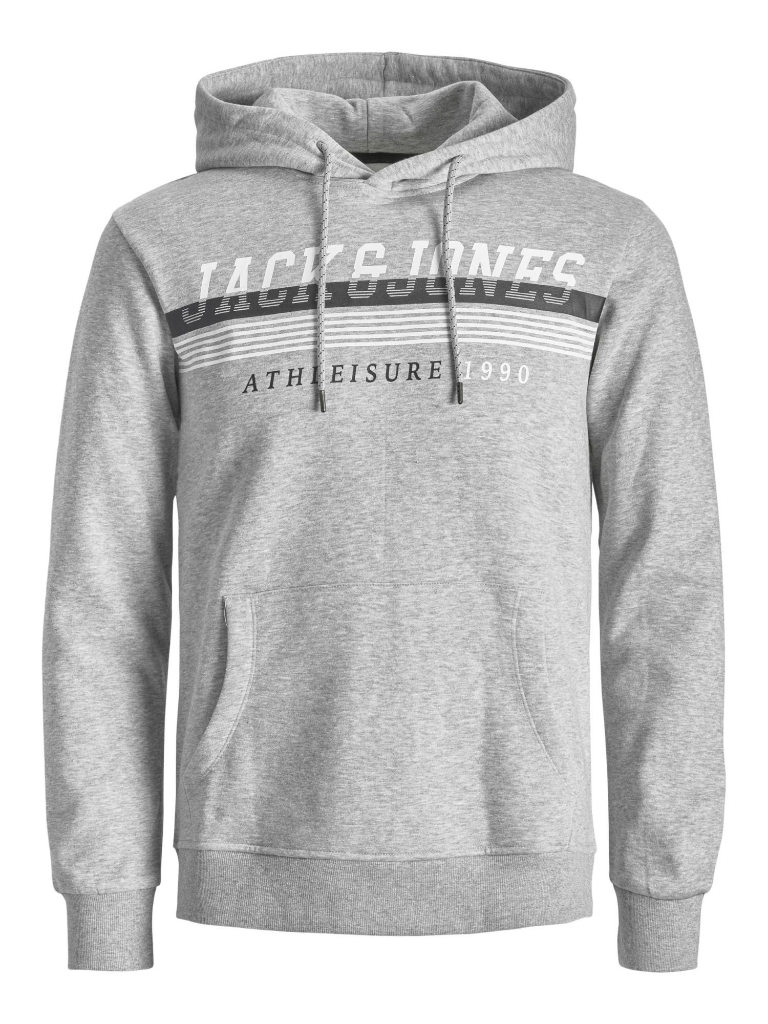 Jack & Kapuze Kapuzensweatshirt Ron Hoody mit hellgrau Hoodie Jones