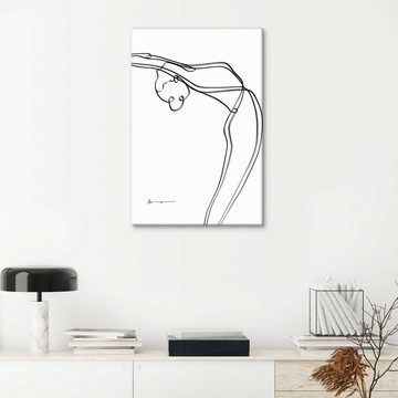 Posterlounge Leinwandbild Yoga In Art, Gestreckte Berg Pose (Urdvha Hastasana), Fitnessraum Minimalistisch Illustration
