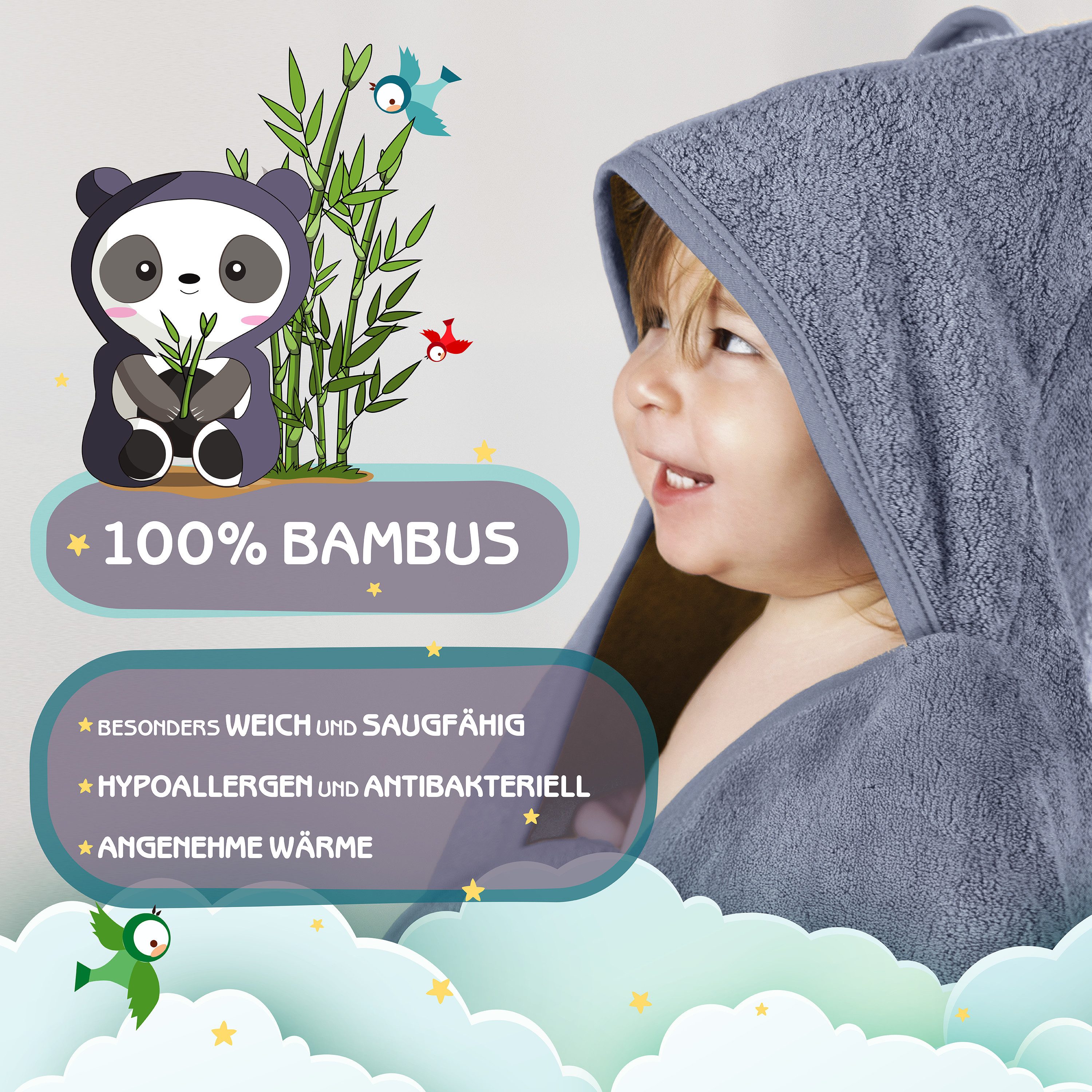Fuchs & Panda Kapuzenhandtuch Kapuzenhandtuch Baby EXTRA dick, warm & weich günstig online kaufen