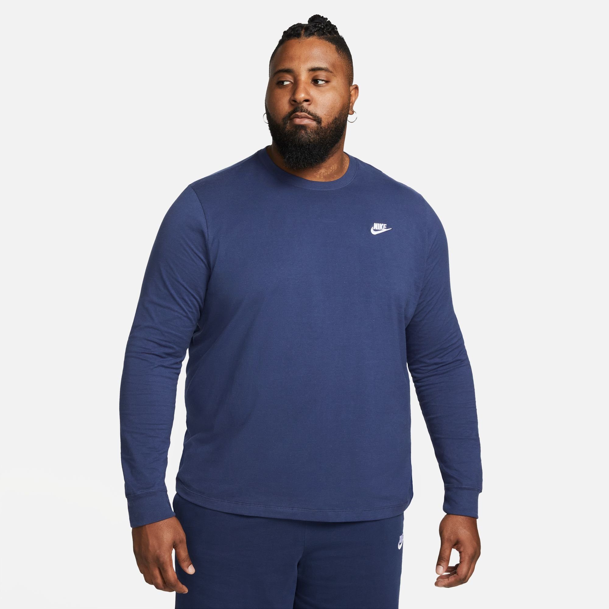 Nike MIDNIGHT Langarmshirt Sportswear T-SHIRT NAVY/WHITE LONG-SLEEVE MEN'S