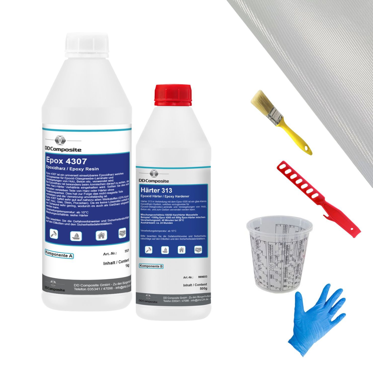 DD Composite Reparatur-Set Epoxidharz Reparaturset 1.5kg + 5m², 7-St.
