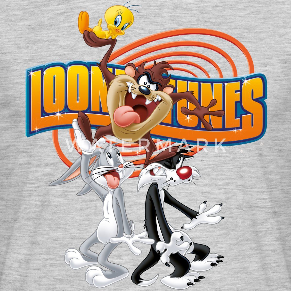 Spreadshirt T-Shirt Looney Tunes Bugs Bunny, Taz, Sylvester & Tweety Männer T-Shirt (1-tlg)