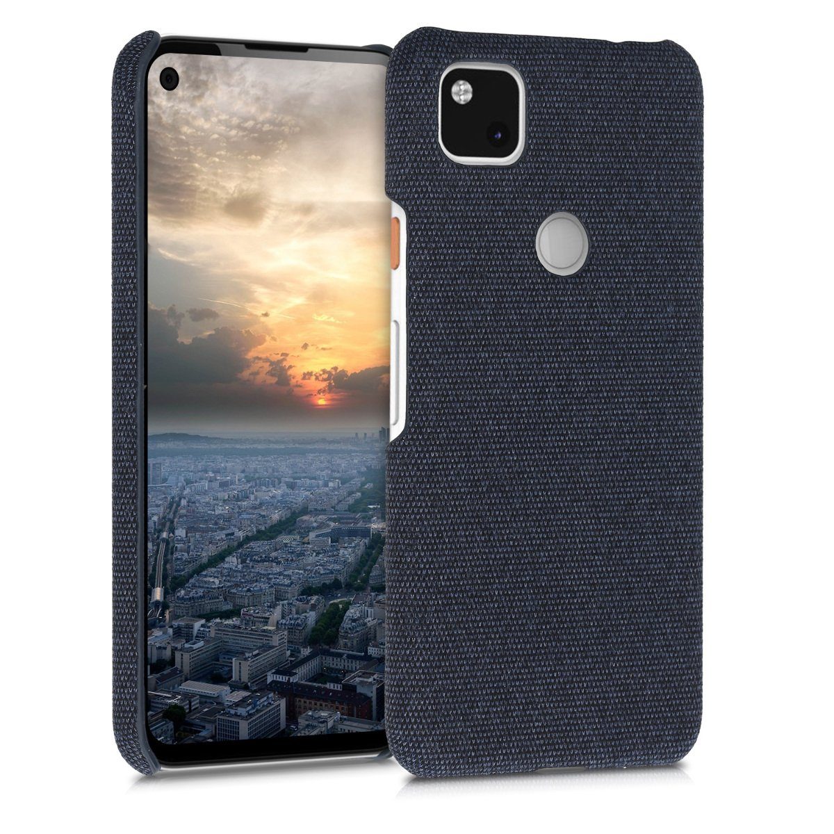 kwmobile Handyhülle kwmobile Schutzhülle kompatibel mit Google Pixel 4a - Hülle - Stoff, Hülle für Google Pixel 4a - Stoff Cover Case im Design