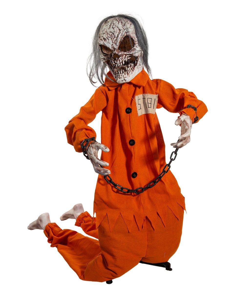 Horror-Shop Dekoobjekt Gefangener in Fesseln mit Bewegung, Licht und Soun