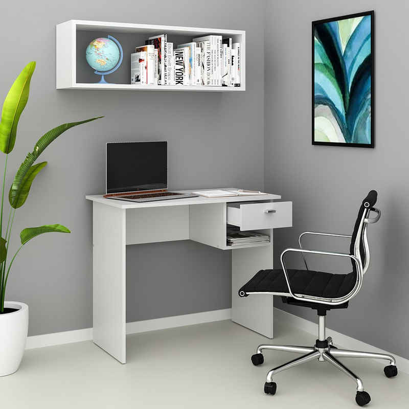 Vicco Schreibtisch Arbeitstisch Bürotisch PC-Tisch COLIN Weiß