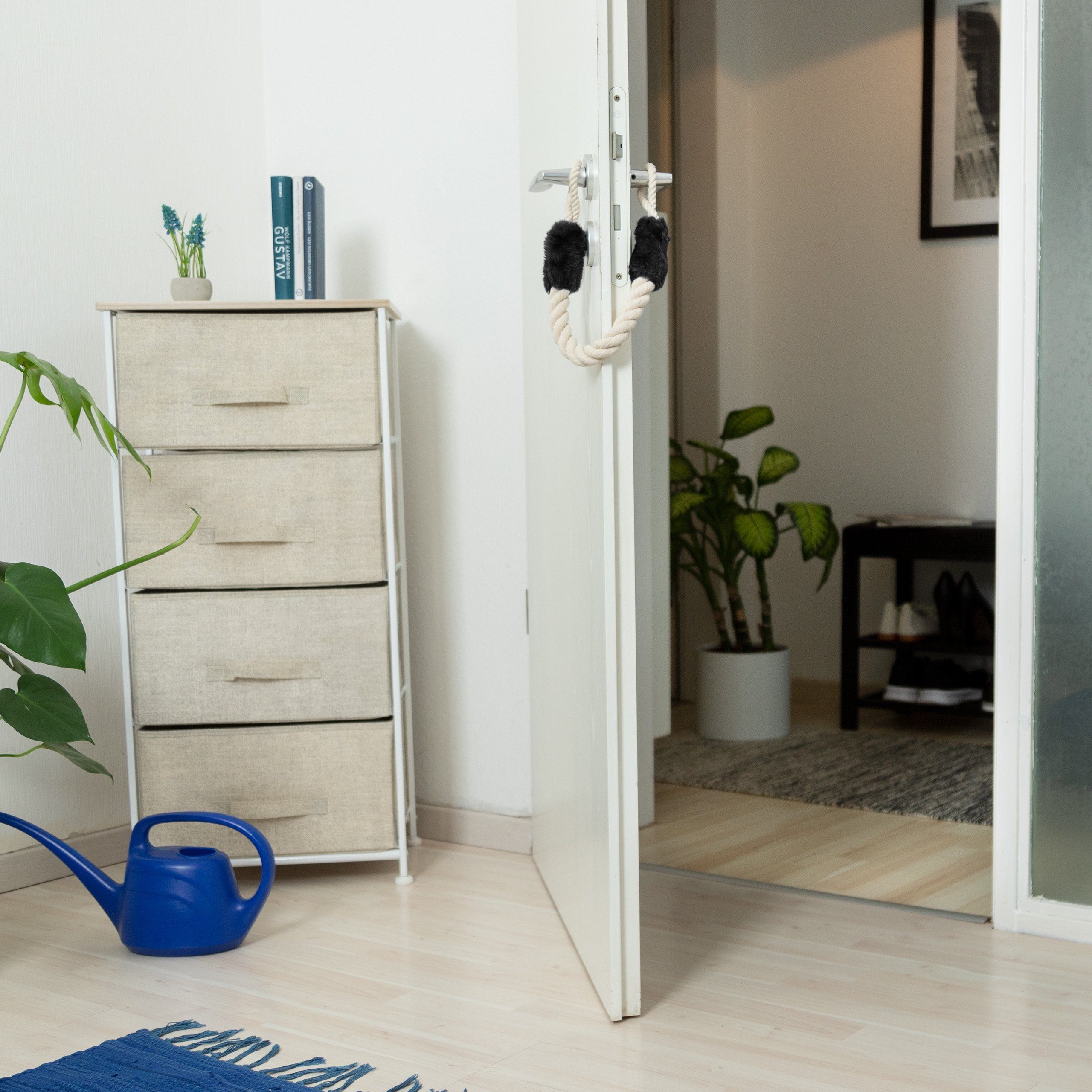 relaxdays Türdämpfer Türkordel Klemmschutz 2er Set schwarz
