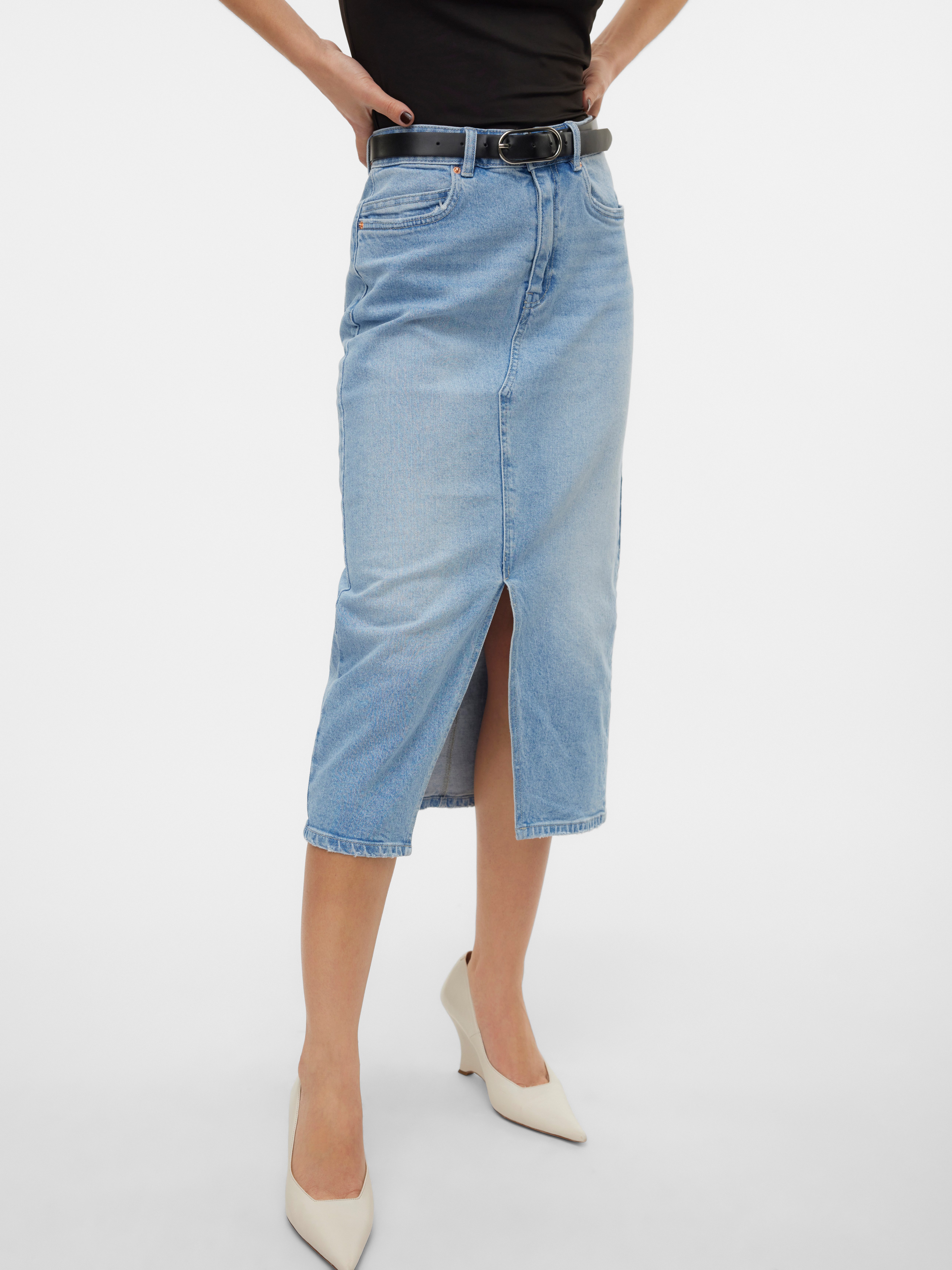 Vero Moda Maxirock VMVERI HR CALF DENIM SKIRT GA NOOS günstig online kaufen