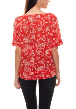 Scotch & Soda Schlupfbluse SCOTCH & SODA Schlupf-Bluse gemütliches Damen Crêpe-Bluse Sommer-Bluse inklusive Kette Rot