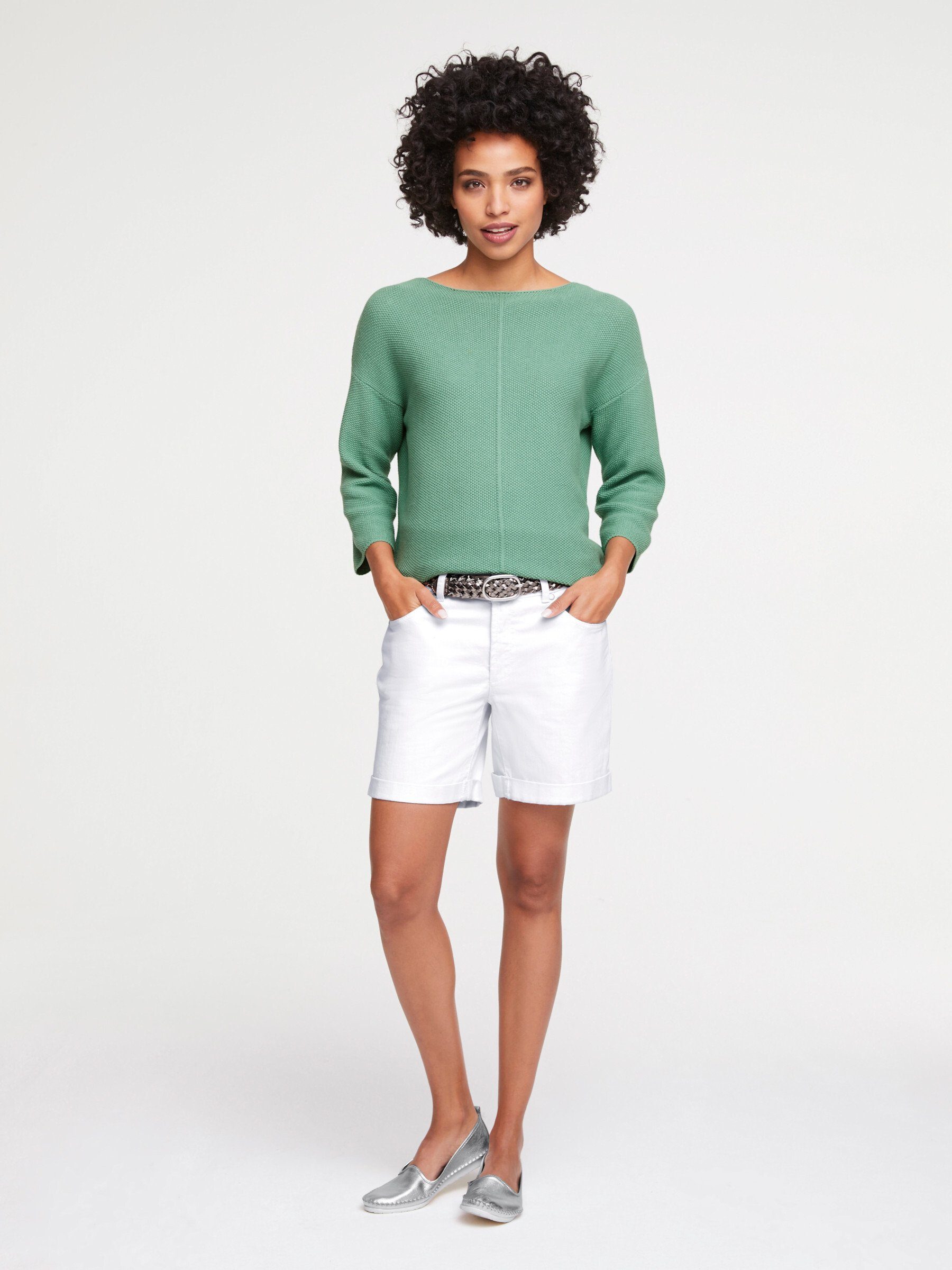 heine Strickpullover Oversized Pullover 3/4-Arm Feinstrick