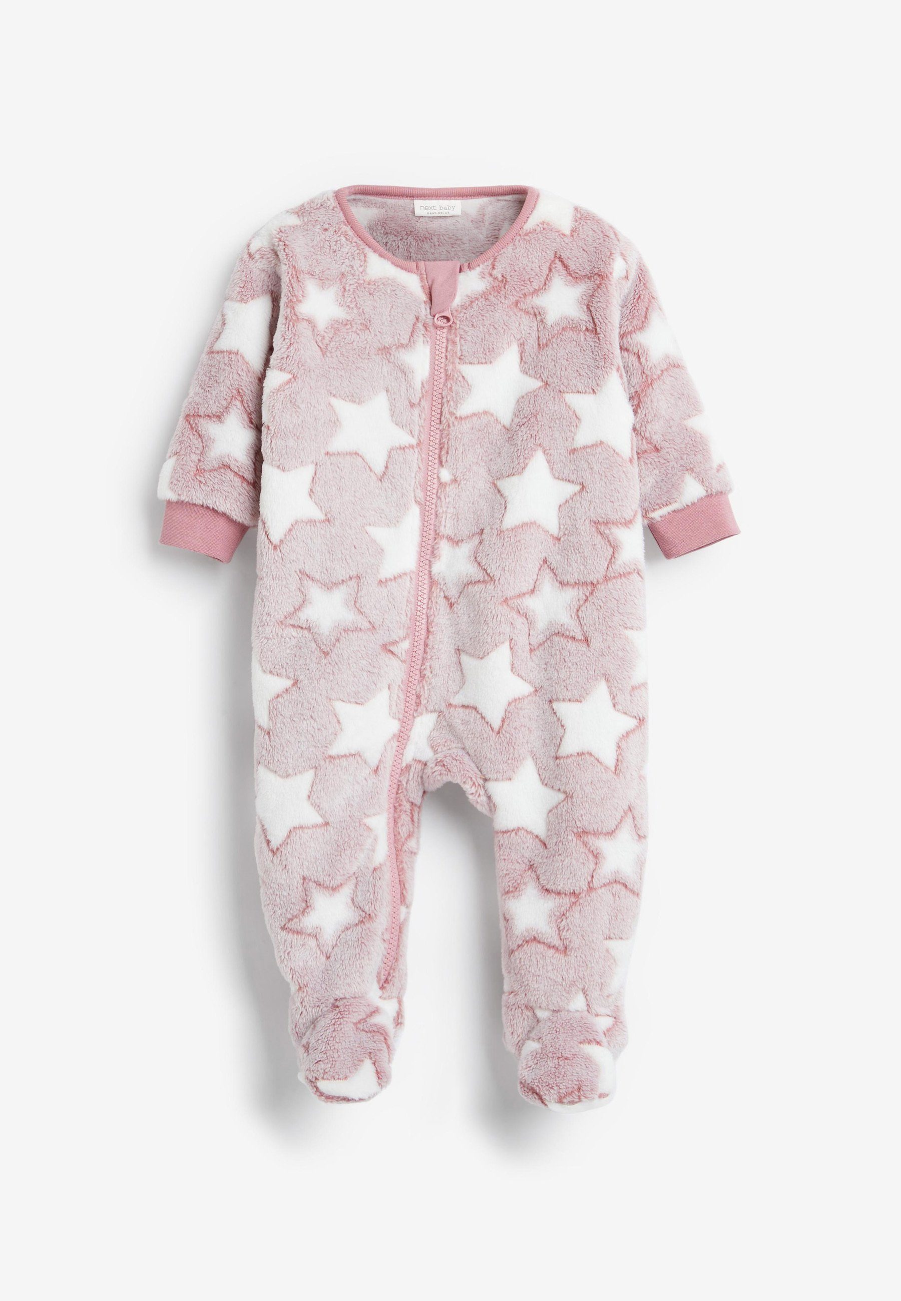 Schlafoverall Next (1-tlg) Pink Fleece Babyschlafanzug aus