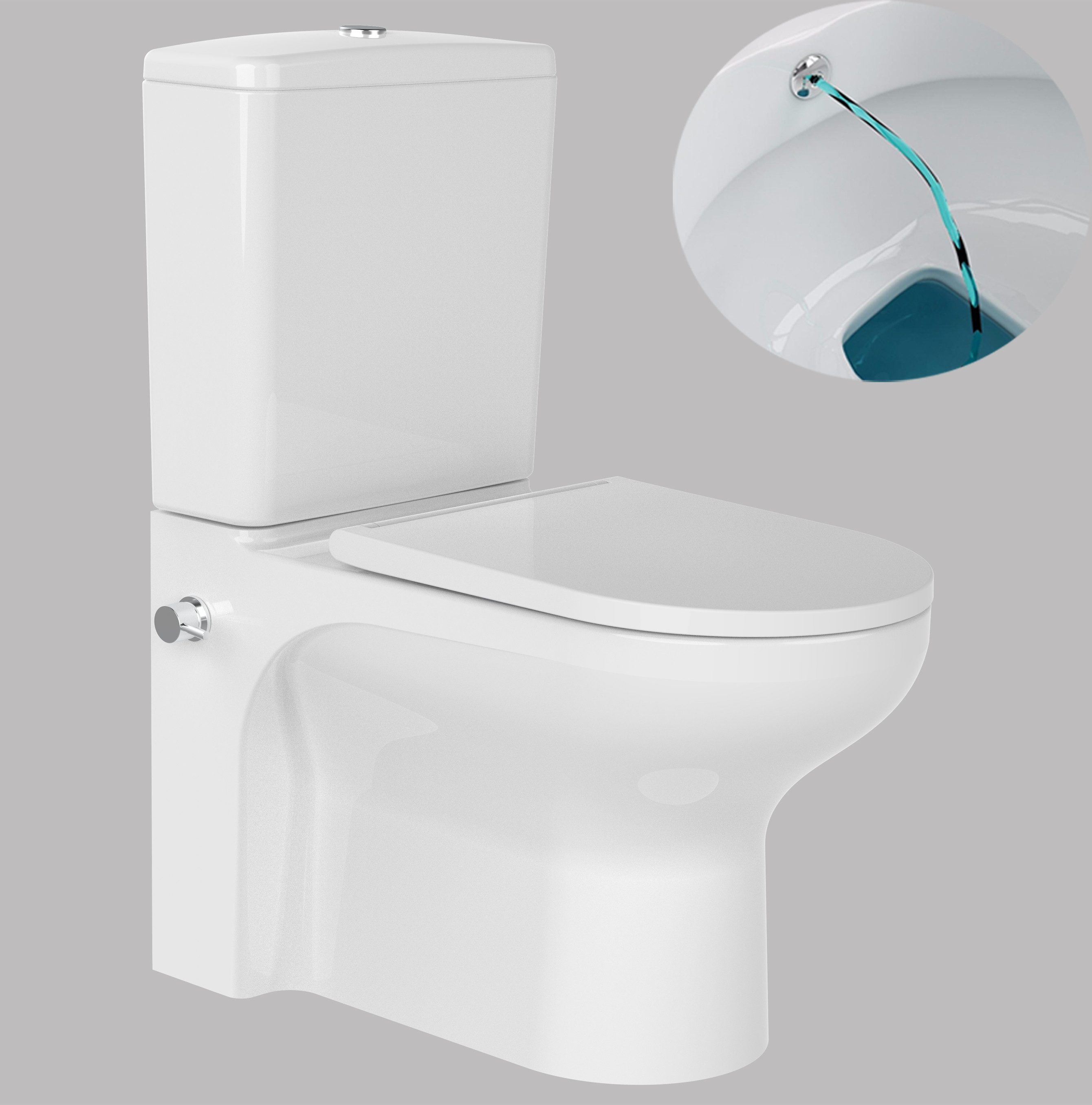 Ekershop Dusch-WC VENÜS Stand Kombi Spülrandloses Taharet Dusch WC integr. günstig online kaufen