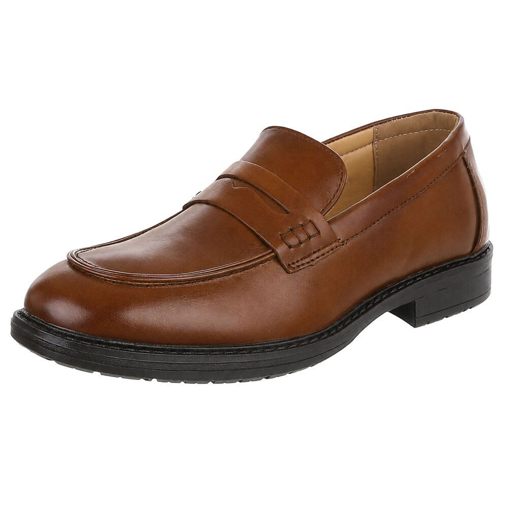 Coolwalk Herren Mokassins Freizeit Slipper (92095479) Blockabsatz Slipper in Braun