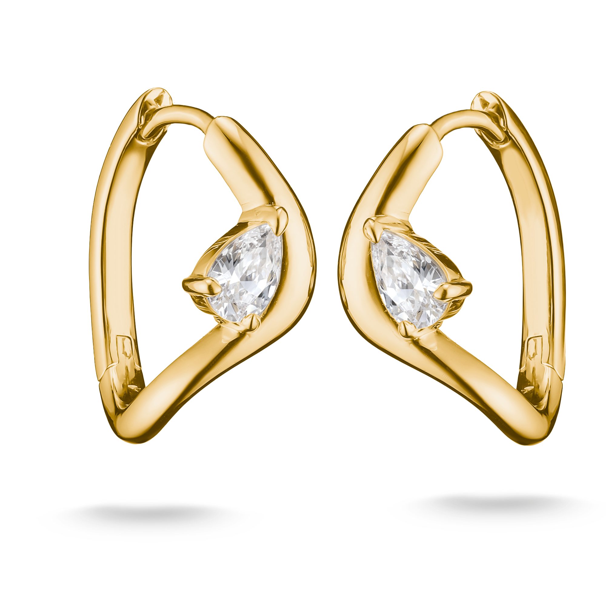 THOMAS SABO Paar Creolen Fluid Elegance Creolen mit Zirkoniastein gelbgoldfarben, mit Zirkonia (synth)