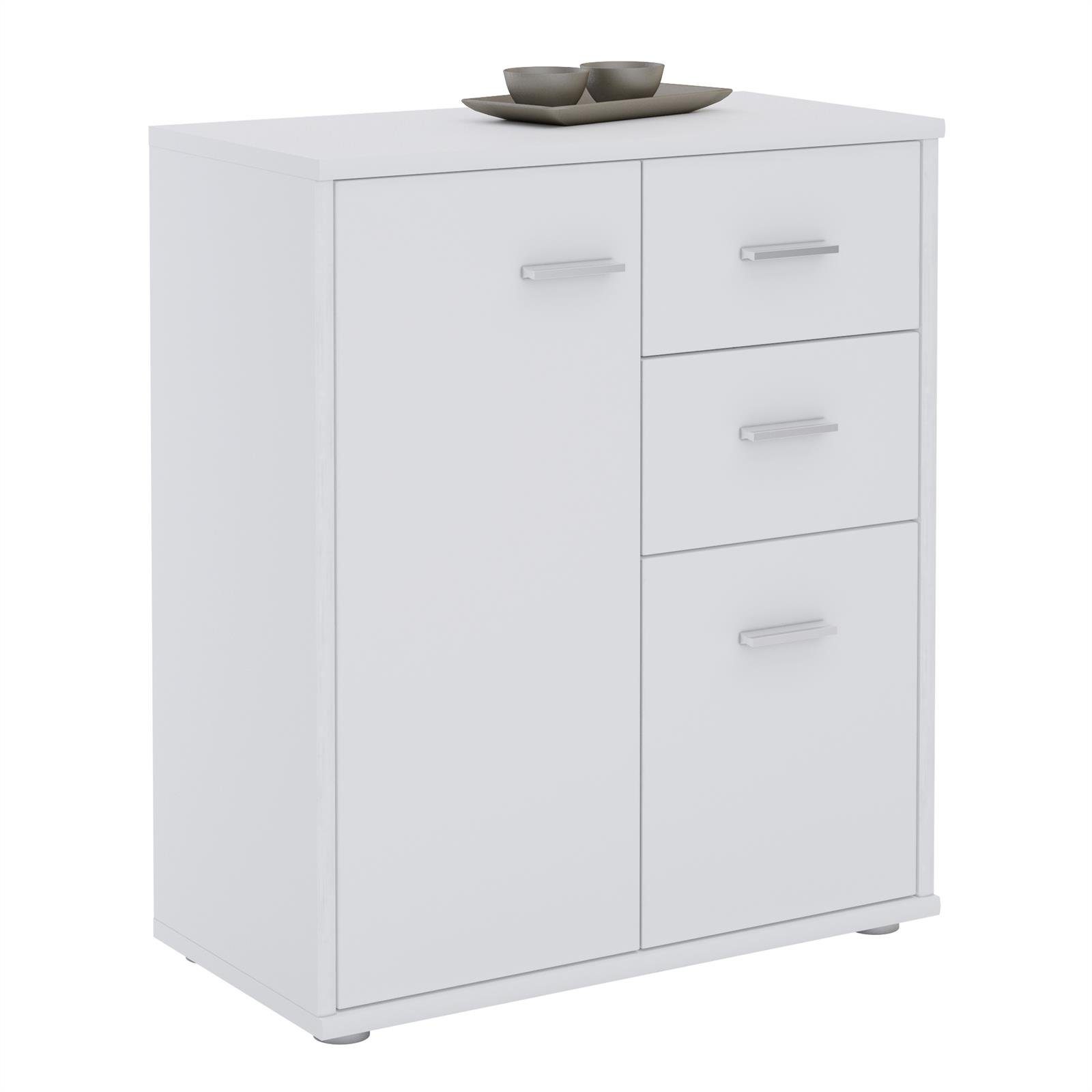 CARO-Möbel Highboard LOCARNO, Kommode Sideboard Mehrzweckschrank Anrichte Beistell Design 2 Türen Sc