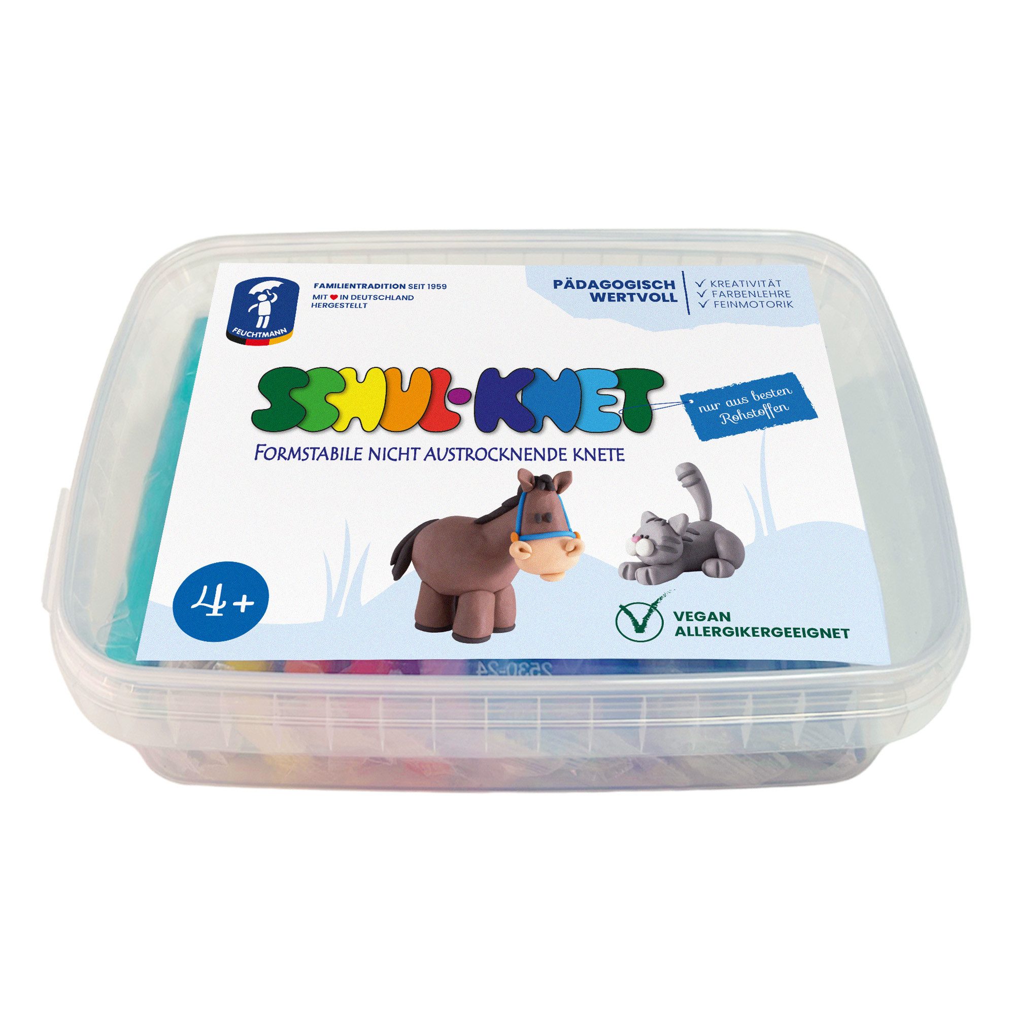 Feuchtmann Modelliermasse SCHUL-KNET Box Maxi Limited (12-tlg), 12 x 40g vegane und glutenfreie Kinderknete nicht trocknend