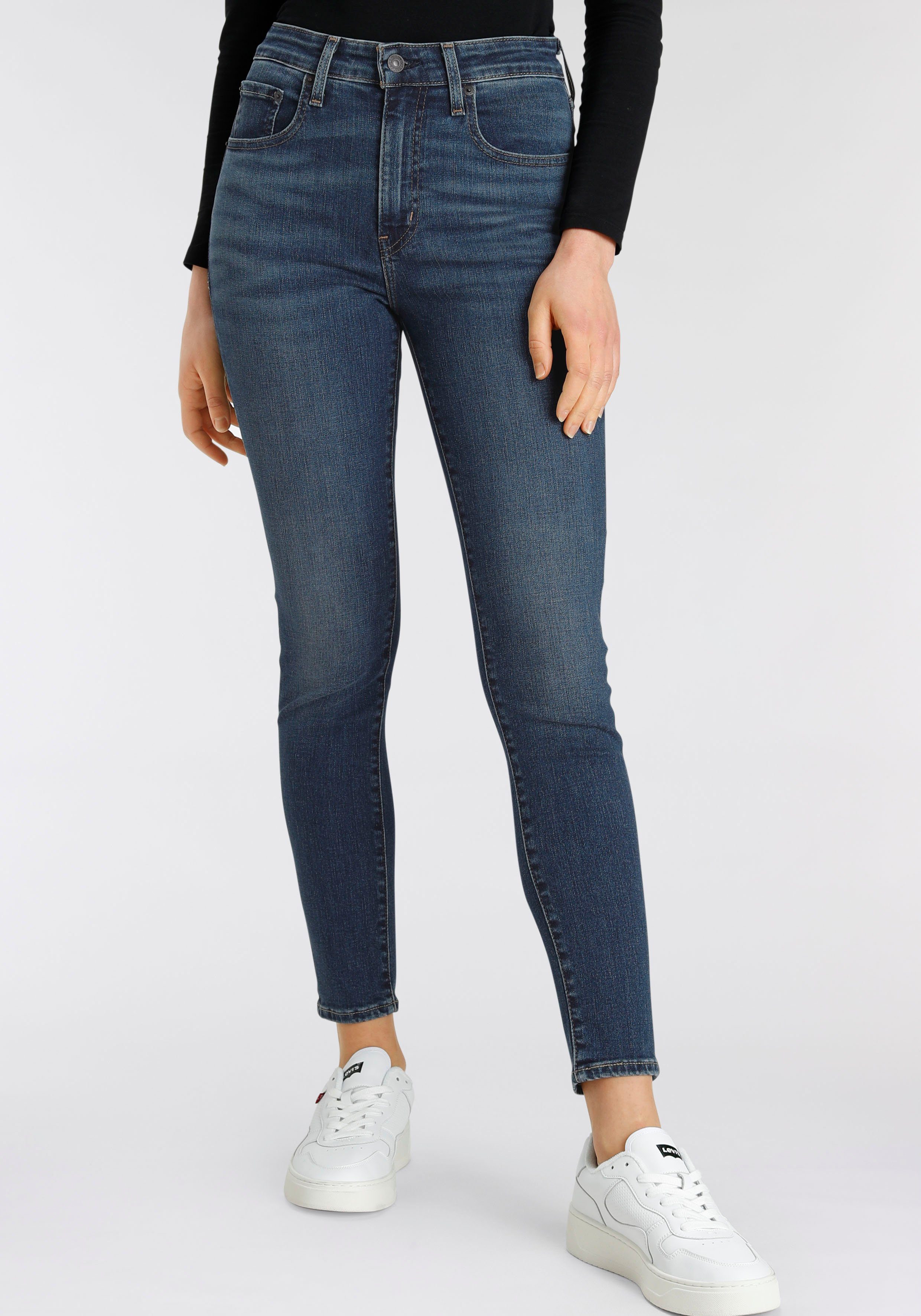 rise indigo High dark skinny 721 Bund mit Skinny-fit-Jeans in worn hohem Levi's®