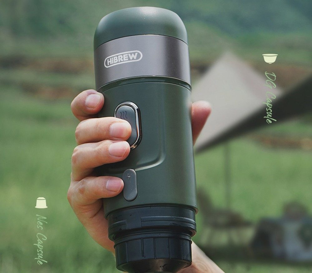 HiBREW Kapselmaschine, 15 Bar Druck, 2200mAh wiederaufladbare Batterie, mit Adapter