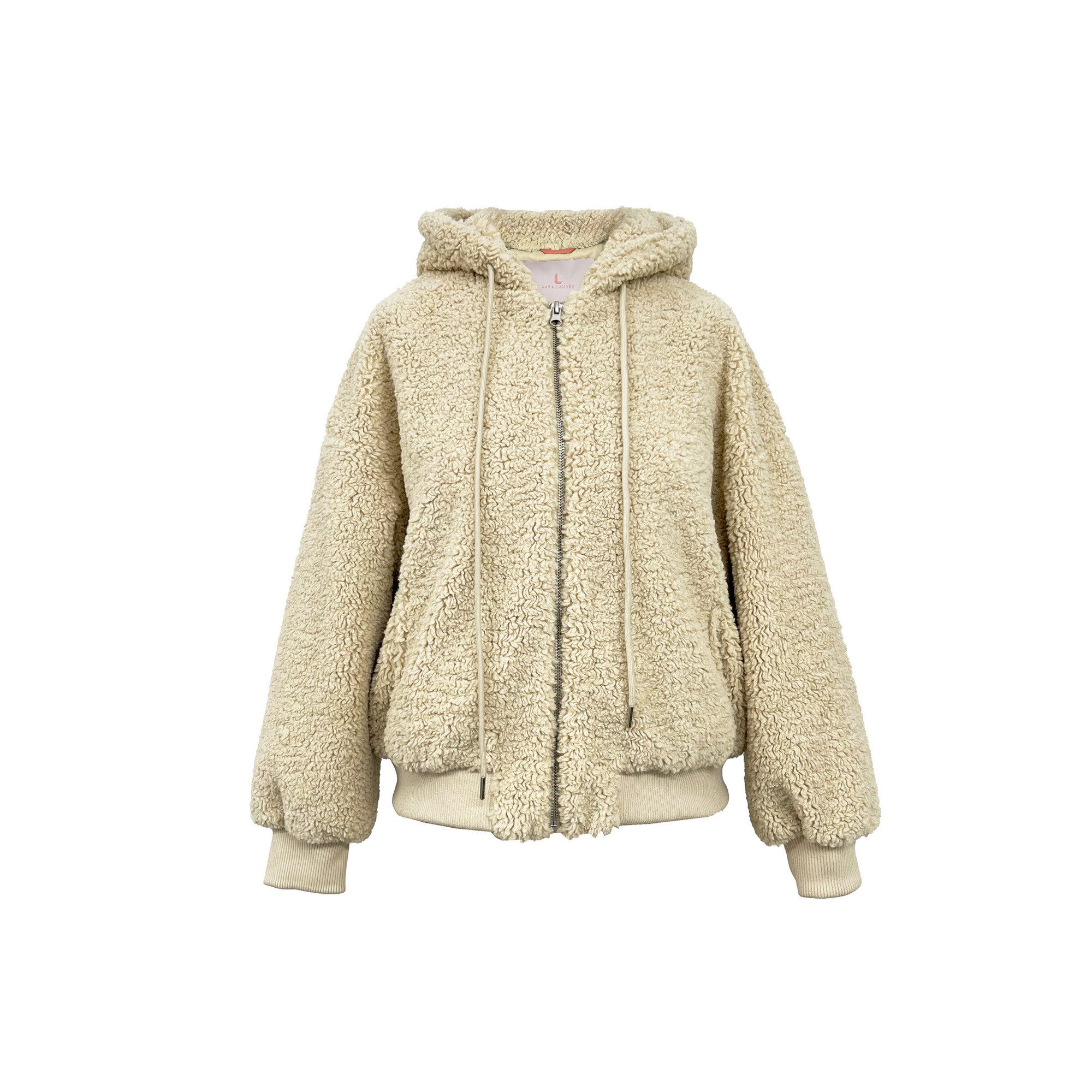 Lara Laurén Plüschjacke moderne Kapuzenjacke aus günstig online kaufen