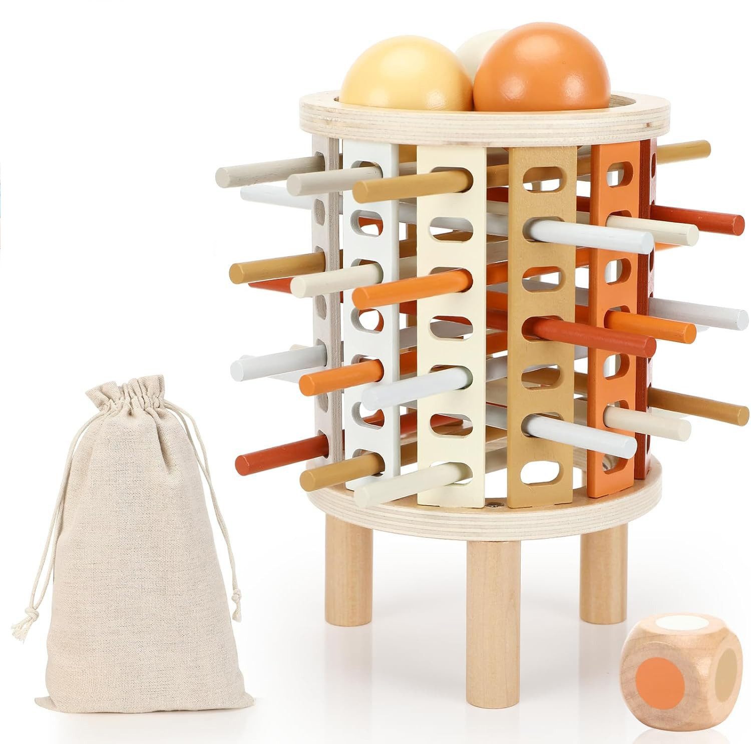 Lernspielzeug Holz Balanceturm Stapelspielzeug Montessori Spielzeug ab 3 Jahre