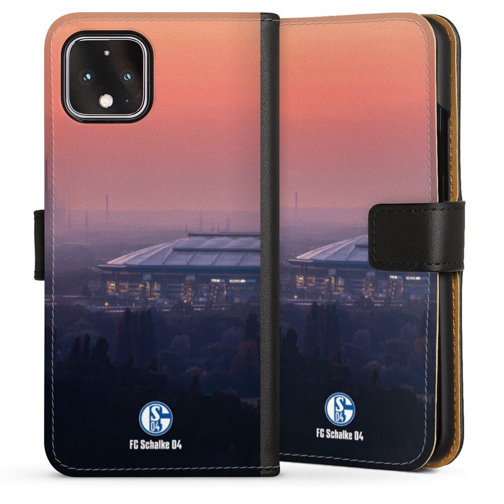 DeinDesign Handyhülle Stadion FC Schalke 04 Offizielles Lizenzprodukt Schalke 04 Stadion, Google Pixel 4 Hülle Flip Case Klapphülle Handytasche Leder