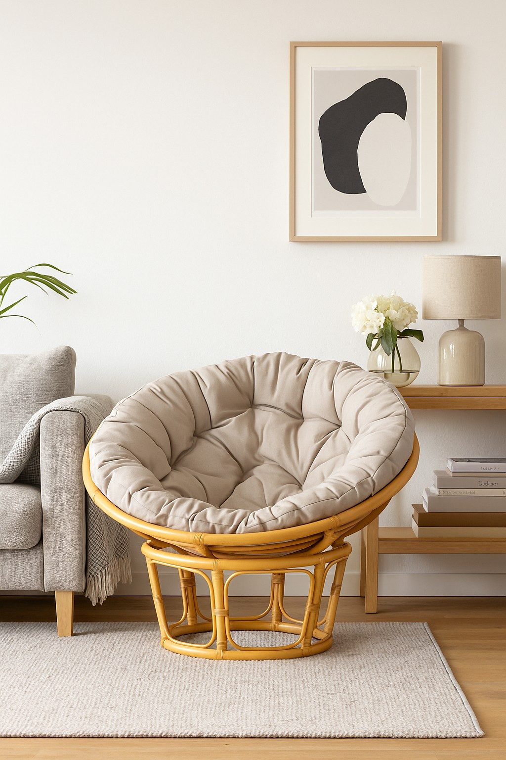 moebel-direkt-online Loungesessel Rattansessel mit bequemer großer Kissenauflage, Sitzschale Ø110 cm (mit Kissenauflage, Inklusive Kissenauflage), Sitzschale 110 cm Durchmesser. Extra groß