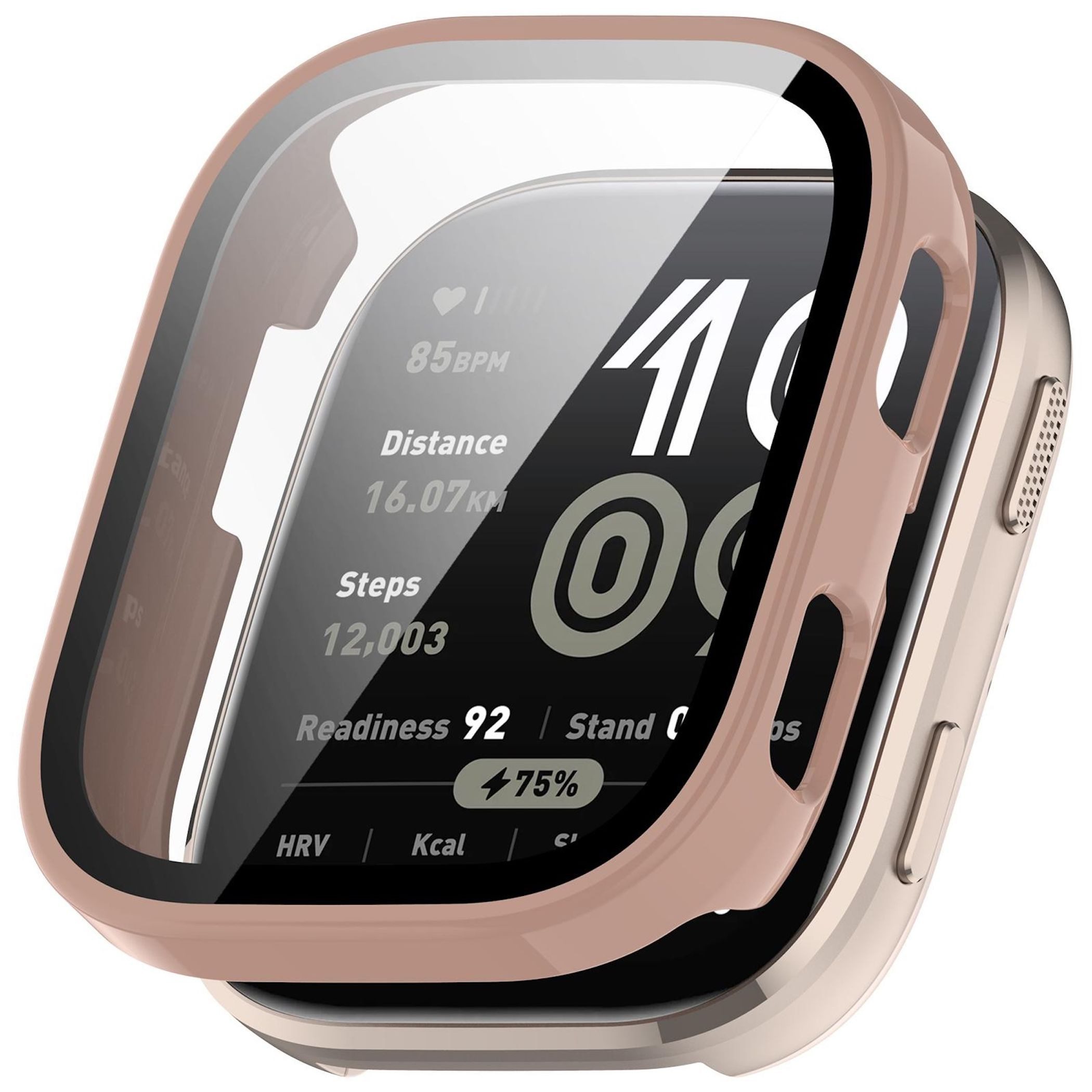 Wigento Smartwatch-Hülle Für Amazfit Bip 6 Kunststoff Watch Schutz Hülle + 9H Hart Glas Pink, Schutzhülle aus PC + Hart Glas für Rundumschutz