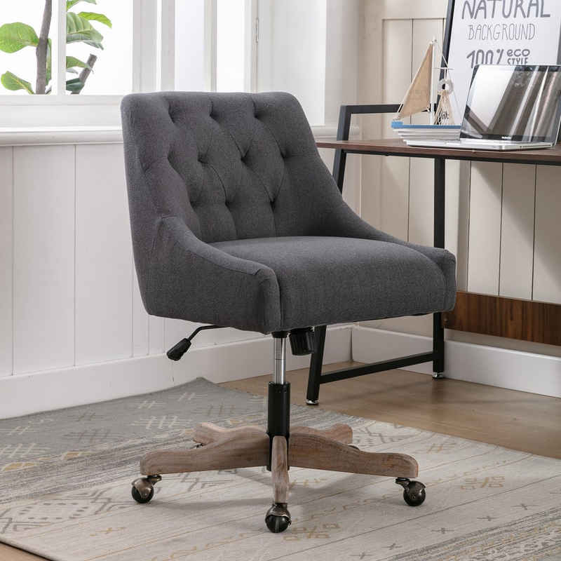 OKWISH Drehstuhl Bürostuhl Schreibtischstuhl Chefsessel (mit Schalensitz für Wohnzimmer), Moderne Freizeit-Bürostuhl
