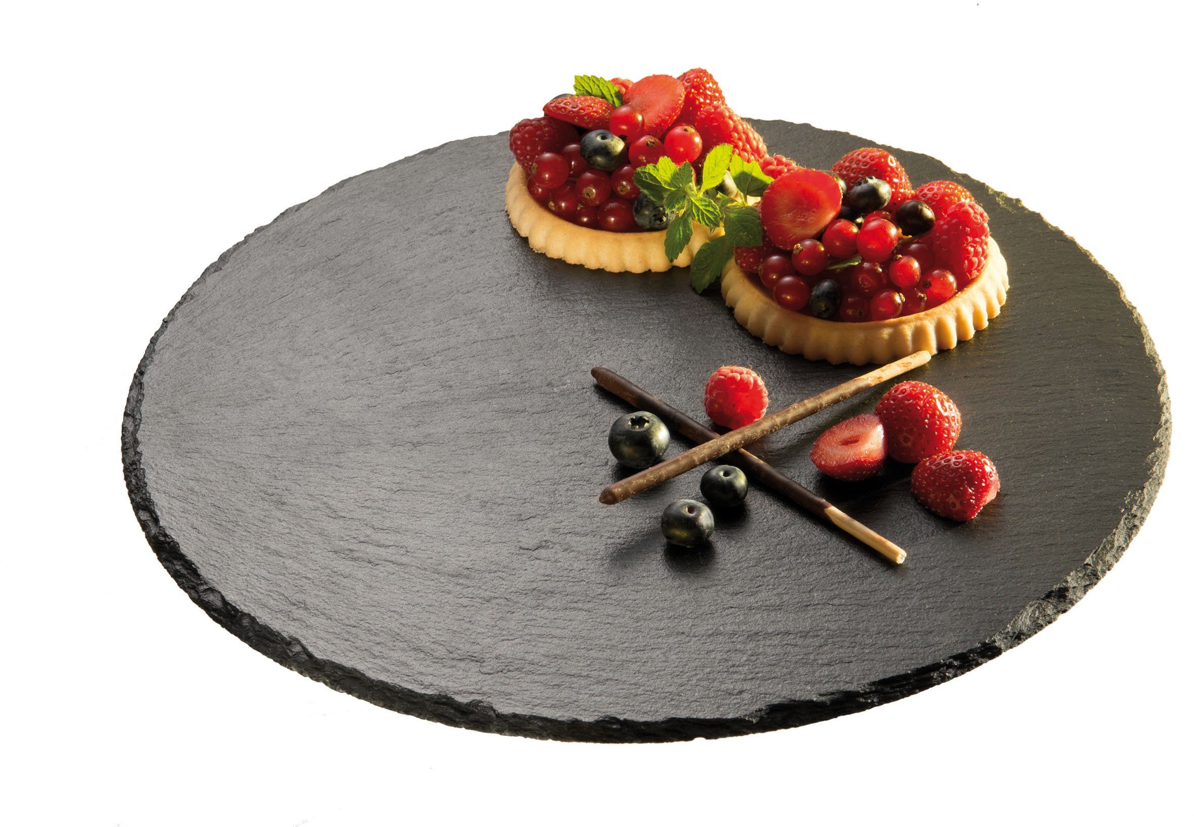 APS Servierplatte Tortenplatte, Schiefer, (1-tlg), tolles Design, Ø 32 cm