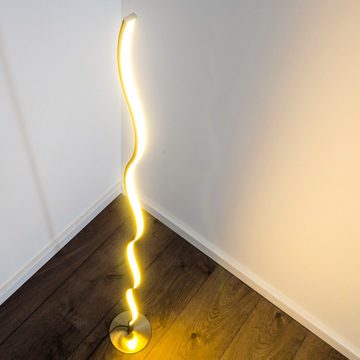 hofstein Stehlampe »Glorie« LED Stehleuchte aus Metall, 3000 Kelvin, geschwungene Bodenleuchte, Schlafzimmer, Wohnzimmer, Esszimmer, Retro