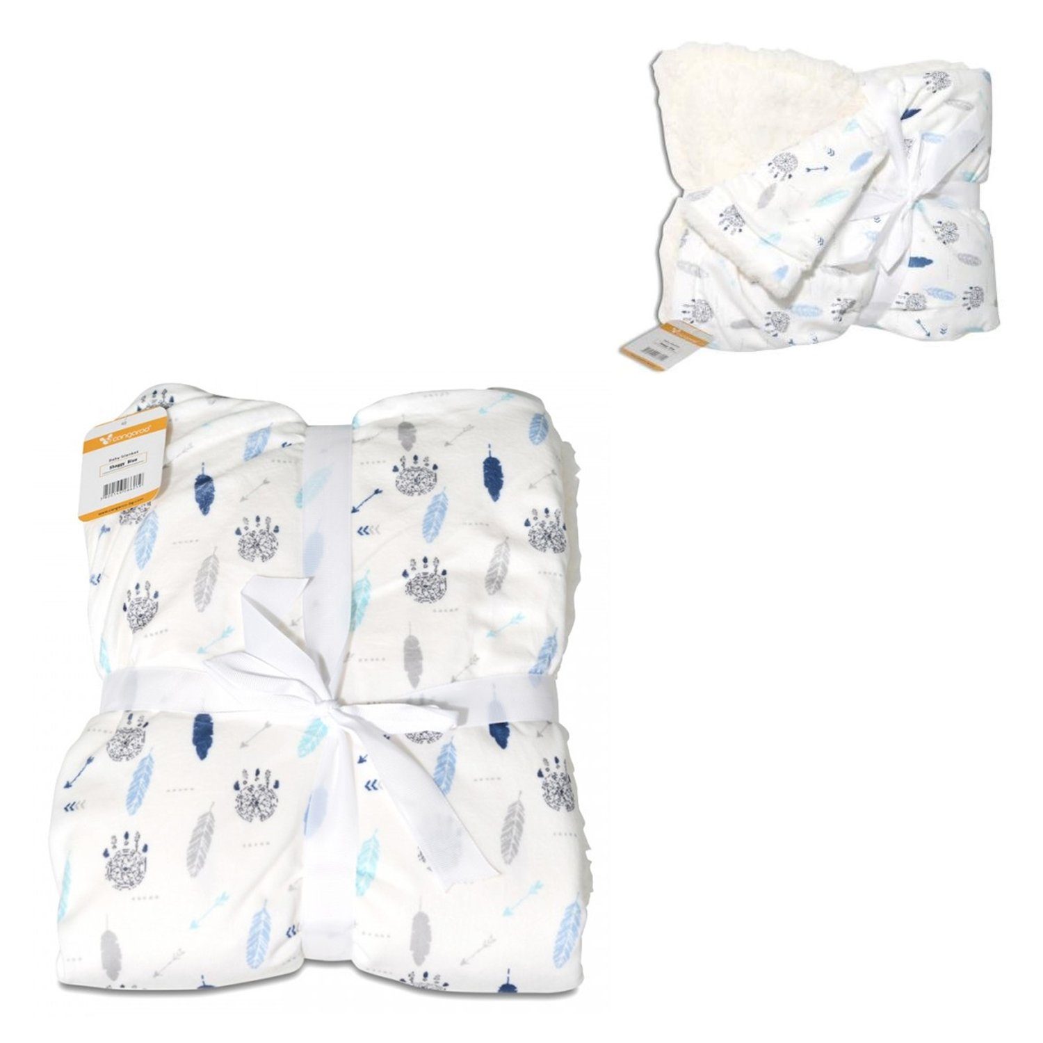 blau x ab kuschelige 75 Größe Babydecke Babydecke, cm, 105 Cangaroo, Babydecke Shaggy, Geburt