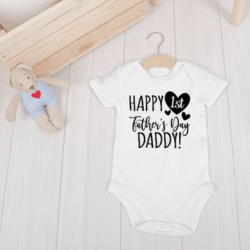 Shirtracer Shirtbody Happy 1st Father's Day Daddy! - schwarz Geschenk Vatertag Baby