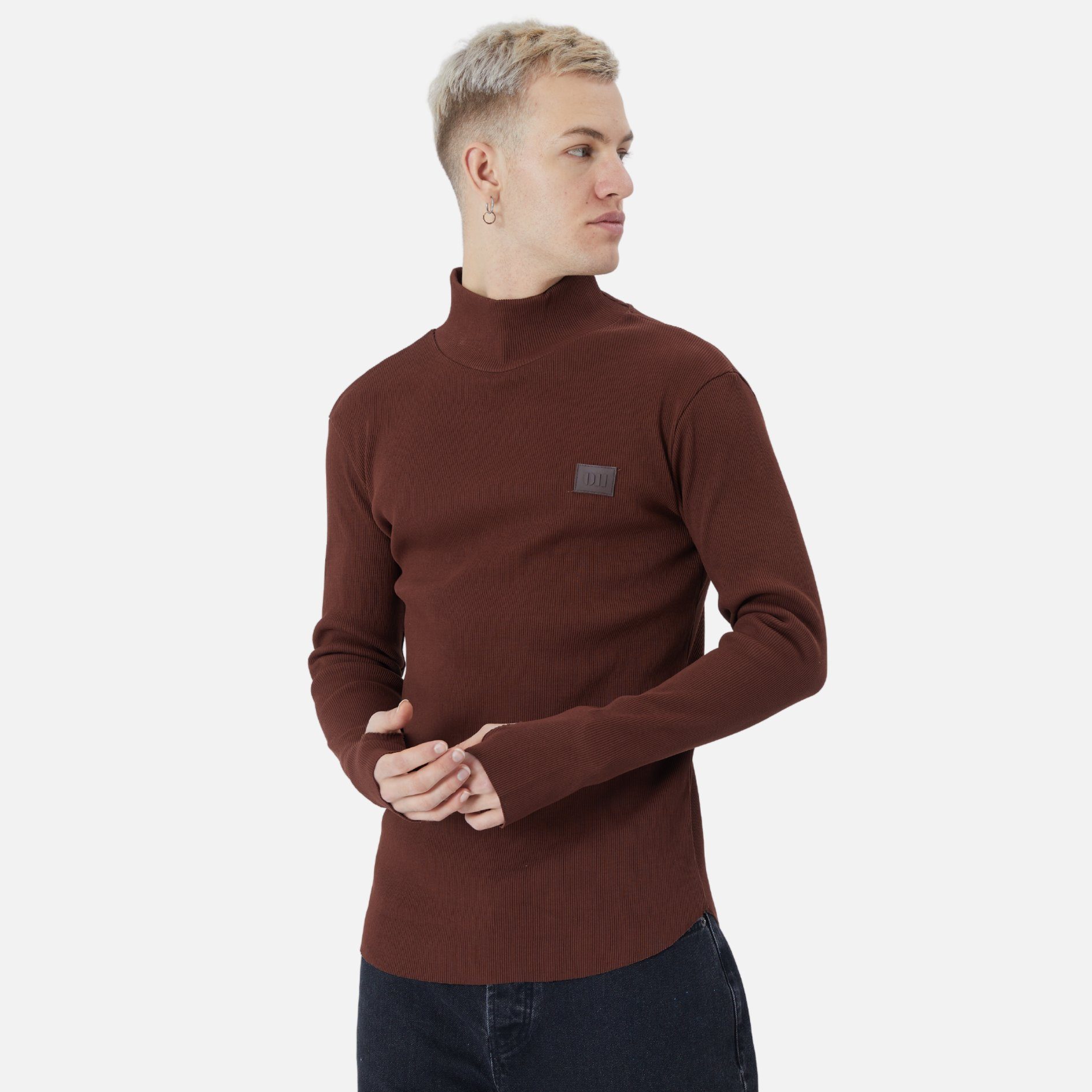 COFI Casuals Sweatshirt Herren Fit Braun Rundhals Regular Pullover Sweatshirt