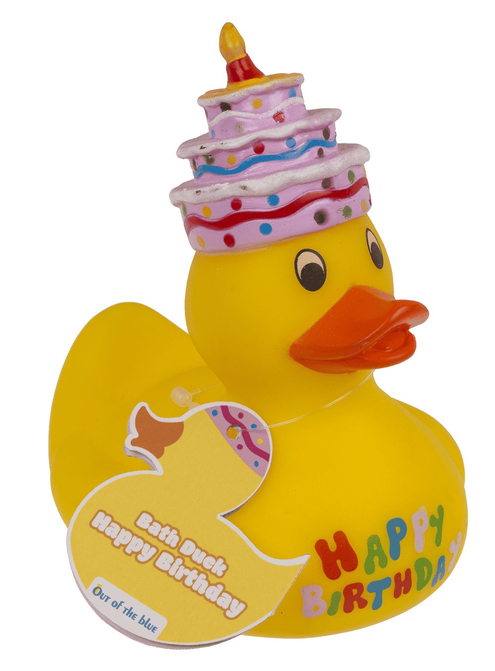 Out of the Blue Hängedekoration Quietsche-Ente 'Happy Birthday', 10 cm