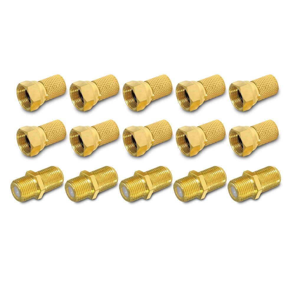 ARLI Kabelzubehör ARLI 10x F-Stecker 7 - 7,4 mm + 5x F-Verbinder Set