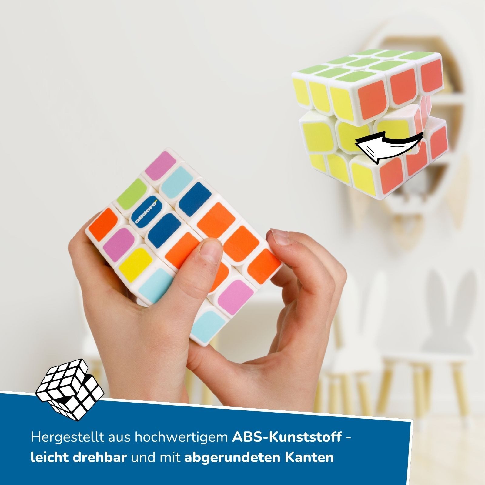 alldoro Fidget-Gadget 6er Set Zauberwürfel, Flexi Cube, Knobelspiel für Kinder & Erwachsene, Mitgebsel für Kindergeburtstag, Give-Away bei Events & für Schultüte