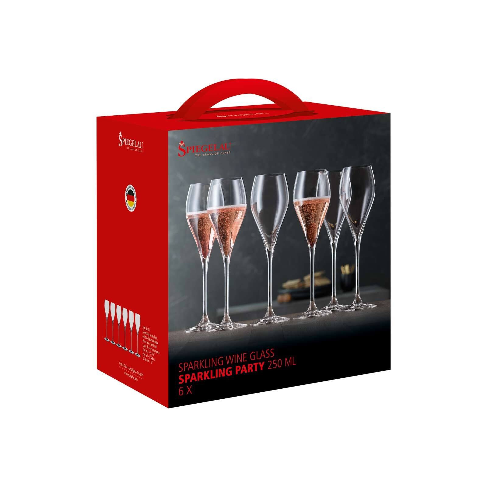 SPIEGELAU Champagnerglas Sparkling Party Champagnergläser 250 ml, 6-tlg., Glas