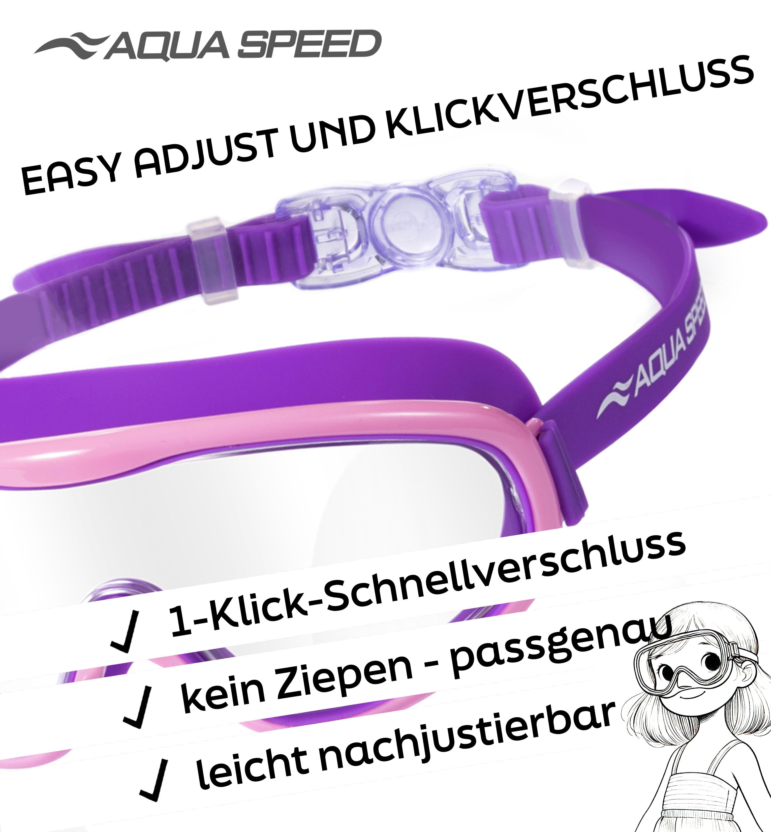 Aqua Speed Schnorchel RAY FS Tauchmaske mit Stoff-Kopfband für Erwachsene / Jugendliche (Einzel Schwimmmaske mit gehärtetem Glas), Taucherbrille Stoffband Einzellinse