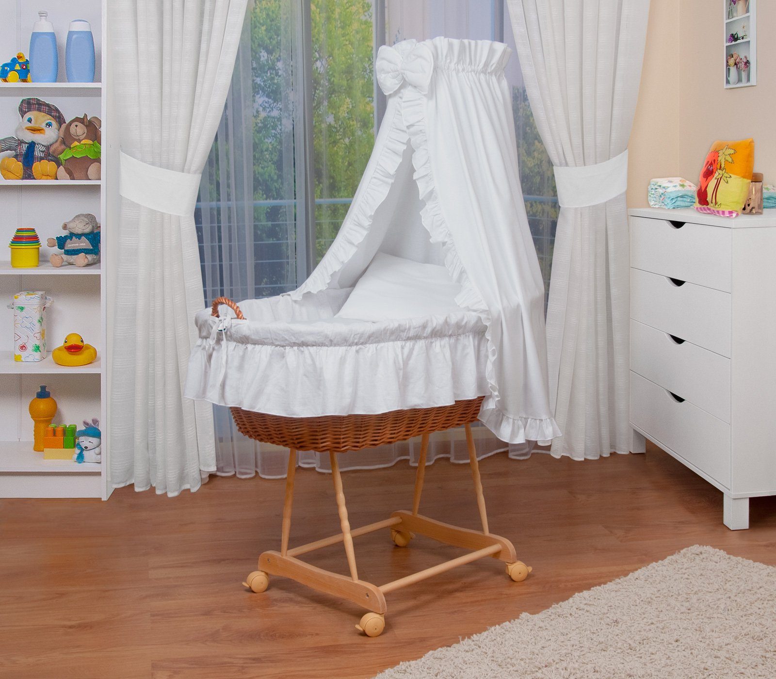 Waldin Stubenwagen Waldin Baby Stubenwagen-Set mit Ausstattung,XXL