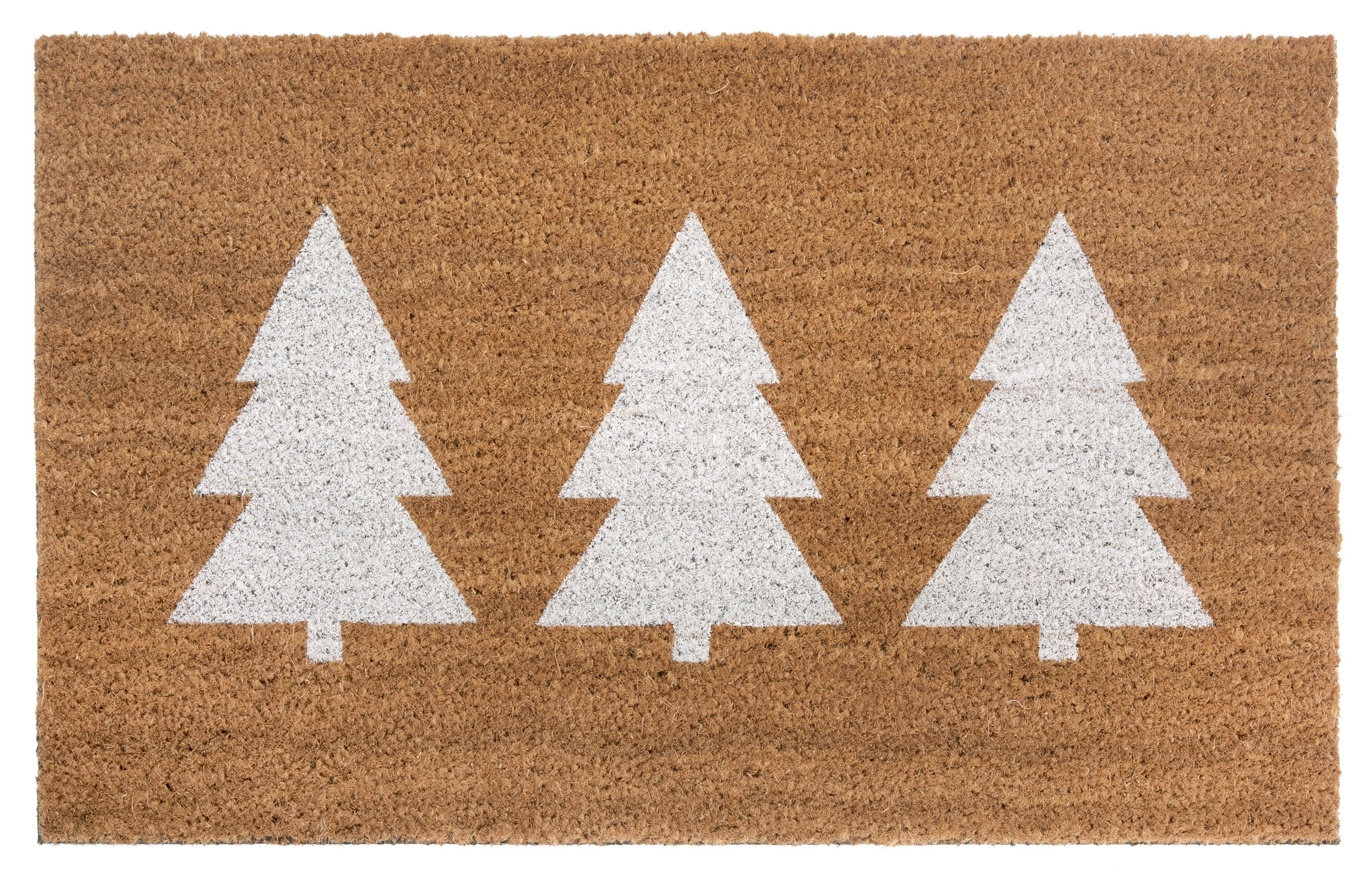 HANSE Home Fußmatte Mix Mats Kokos Pine Trees, Türmatte, rechteckig, Höhe: 15 mm, Weihnachten, Schmutzfangmatte, Outdoor, Rutschfest, Innen, Kokosmatte