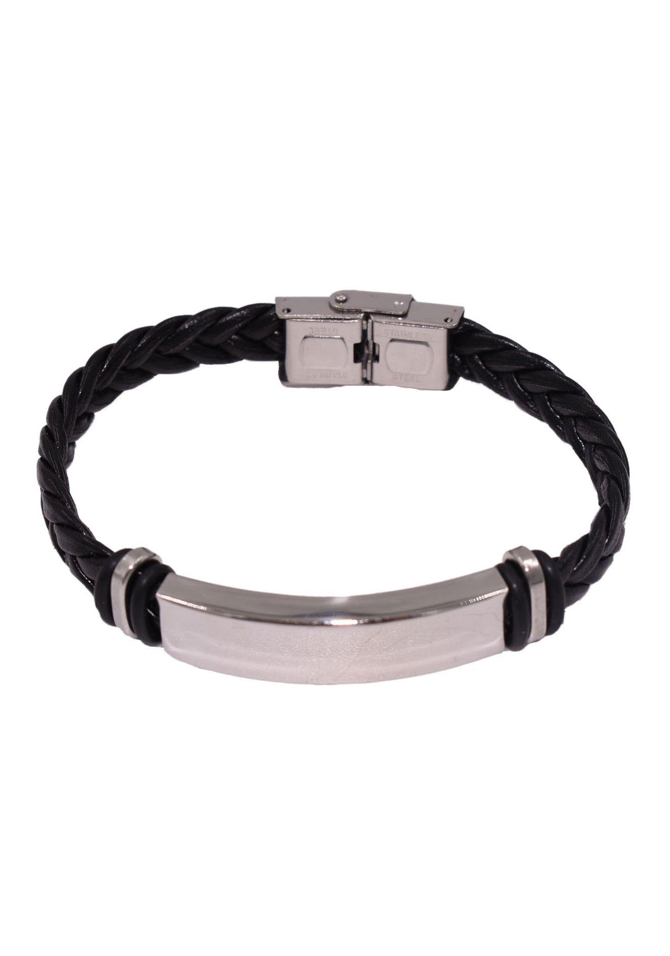 Firetti Lederarmband Schmuck Geschenk Armschmuck ID-Armband- Sneaker! Shirt, zu Geburtstag edelstahlfarben-schwarz Optik, Weihnachten Hoodie, Anlass Jeans