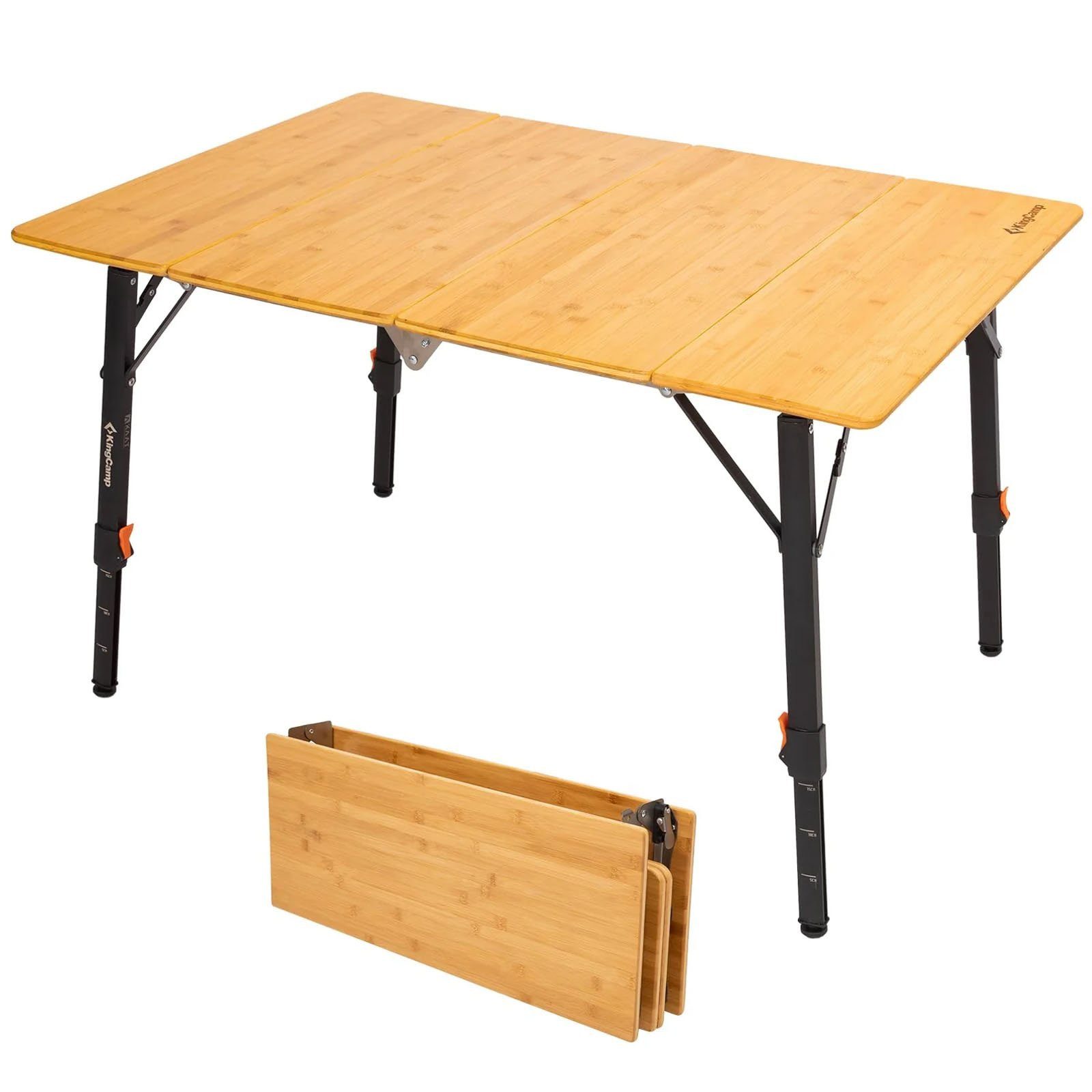 KingCamp Campingtisch Bambus Campingtisch Woboo L Camping - Falttisch Kl