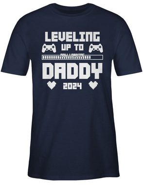 Shirtracer T-Shirt Daddy loading 2024 Level Up Vatertag Geschenk für Papa