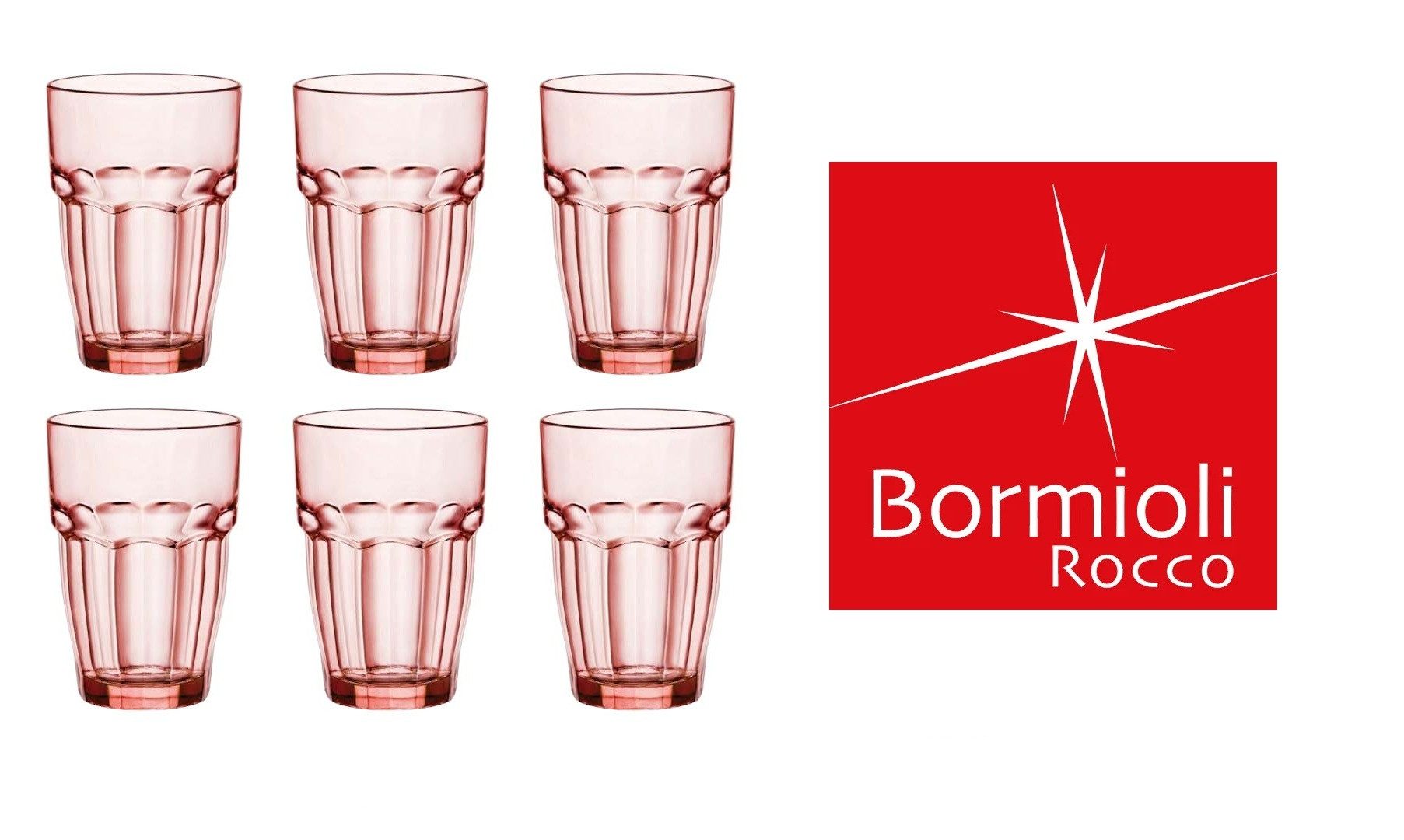 Bormioli Rocco Whiskyglas Trinkglas Cocktailglas Wasserglas ROCK BAR LOUGE, 6-tlg.