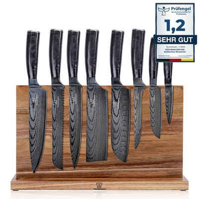 Küchenkompane Messer-Set Messerset mit magnetischem Messerblock - 8-teiliges Küchenmesser Set (2-tlg)