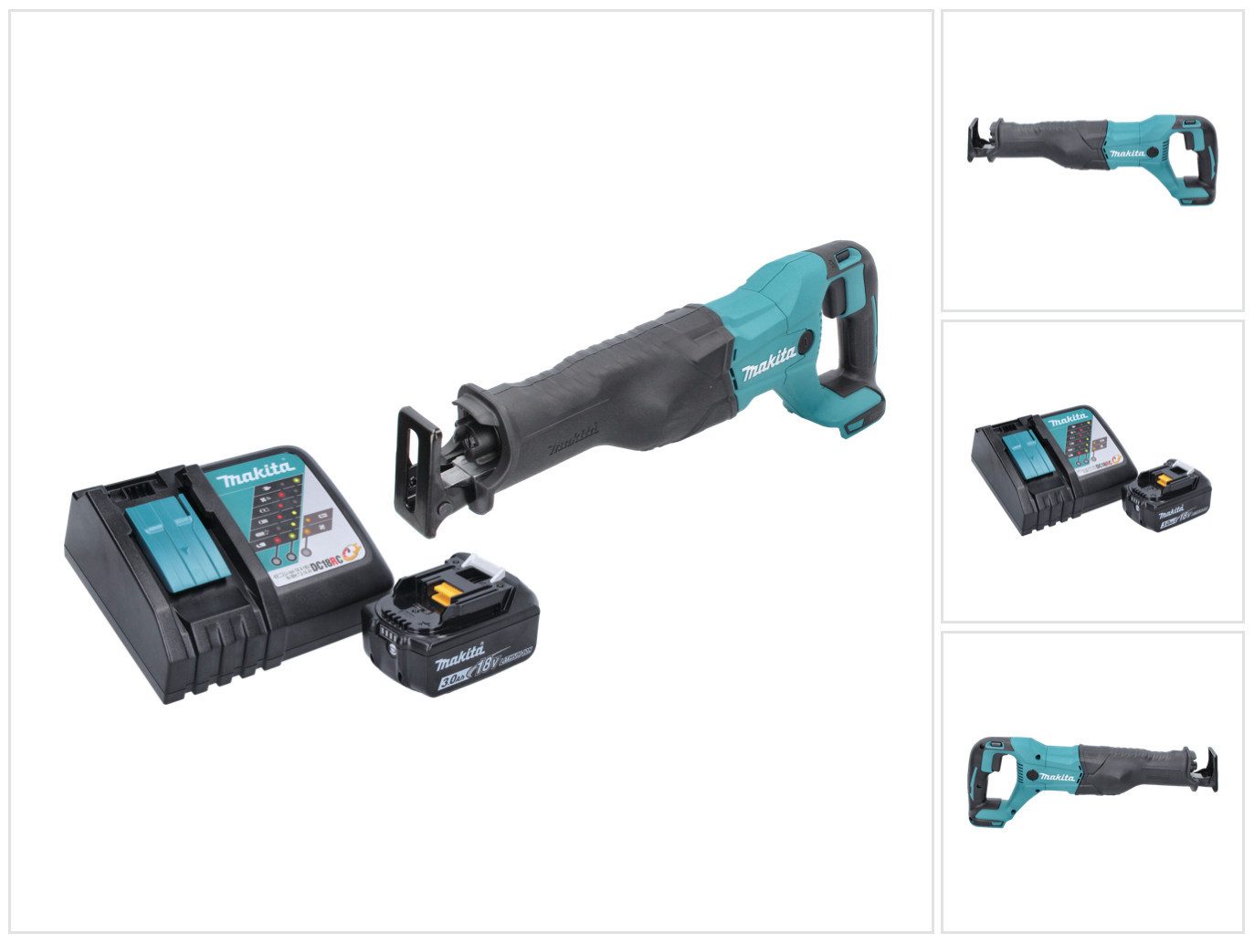 Makita Akku-Reciprosäge DJR 186 RF1 Säbelsäge 18 V + 1x Akku 3,0 Ah + Ladegerät